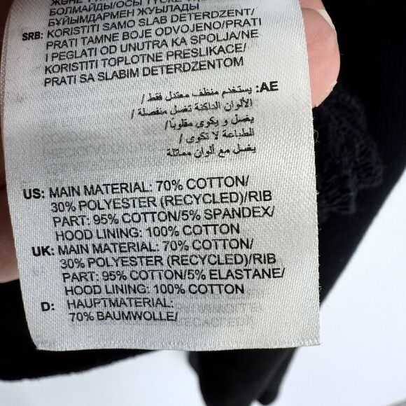 Adidas Black Logo Cropped Hooded Sweatshirt Kids Size XL - Picture 4 of 4